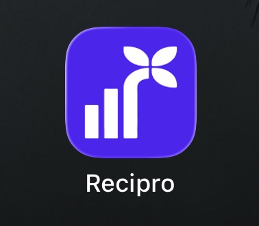The Recipro icon sitting on a phone home screen